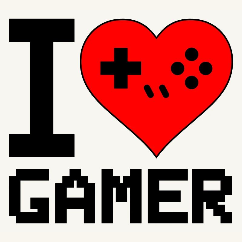 Heart with Game Controller Silhouette