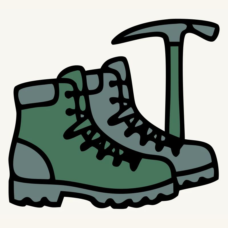 Wanderschuhe Eispickel Bergsteiger Alpen Wanderer