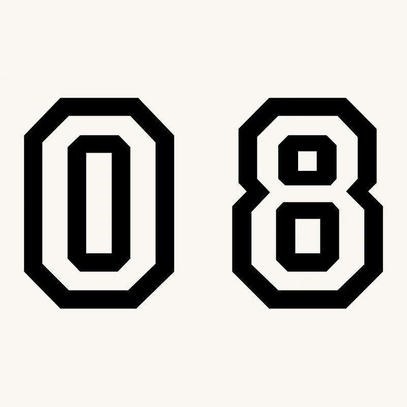 number - 08 - zero eight