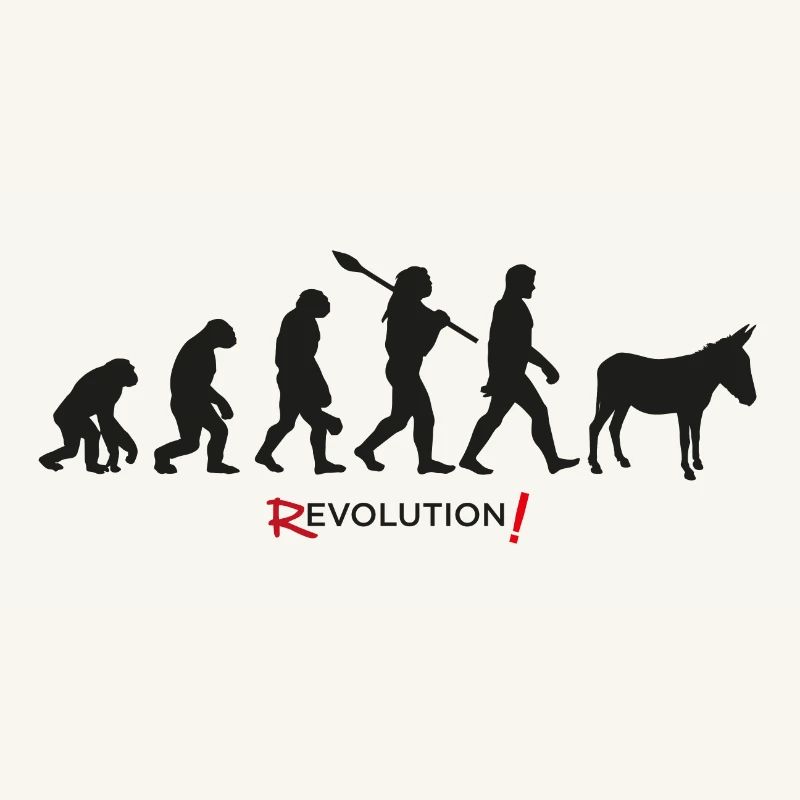 evolution revolution donkey man