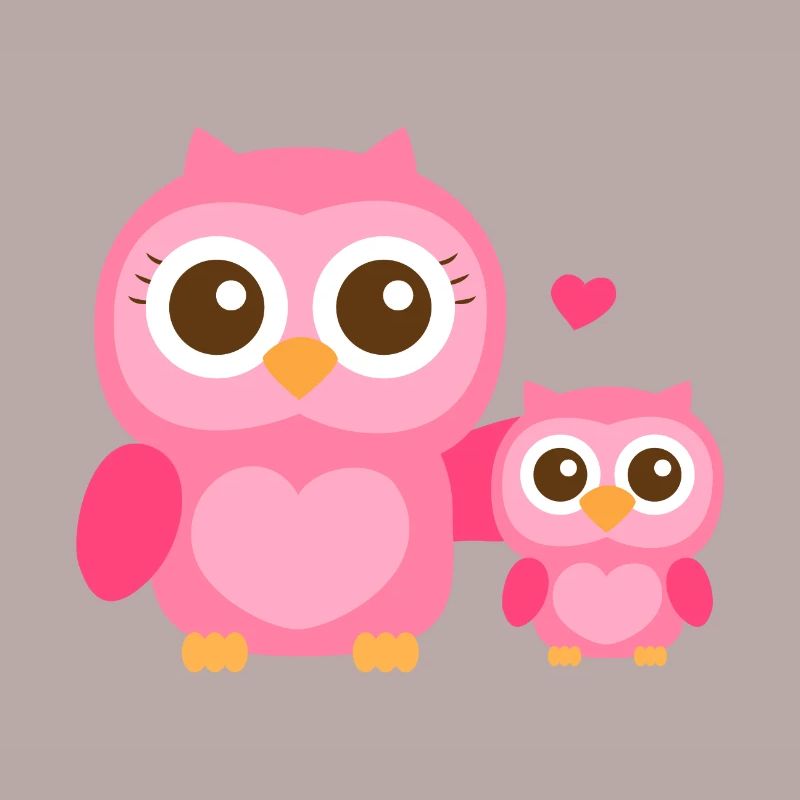 Nette Eule Mutter und Kind