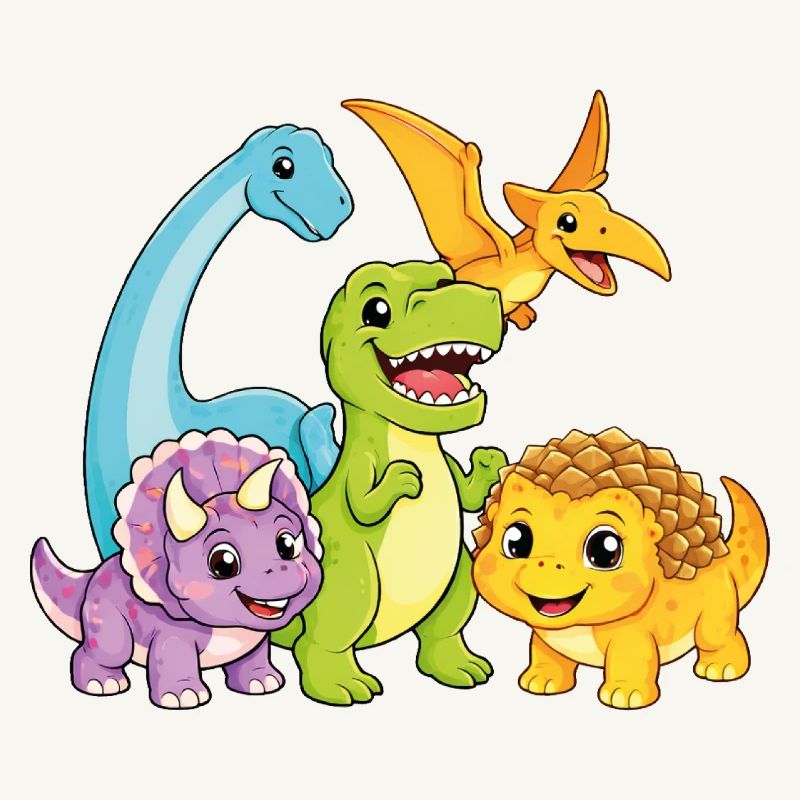 Niedliche Dino-Team