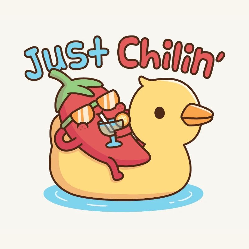 Funny Chili On Duck Pool Float Just Chilin