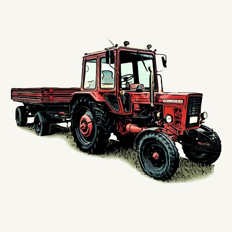 Belarus MTS 80 with trailer