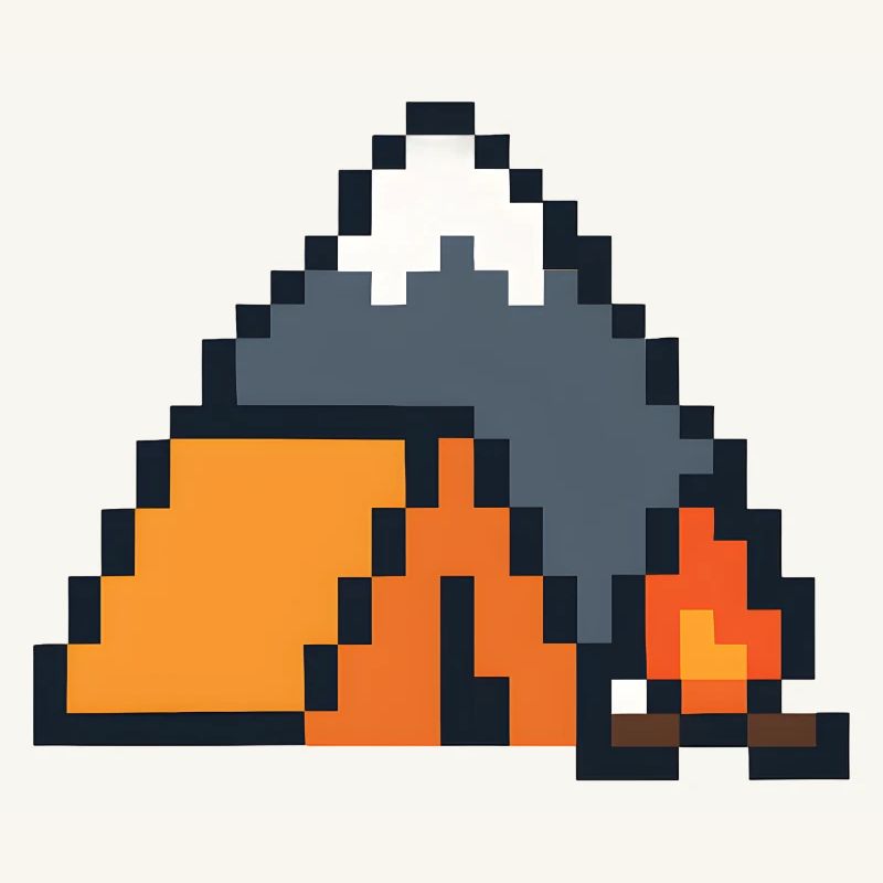 Pixel Sleeping Fox Moonlit Night