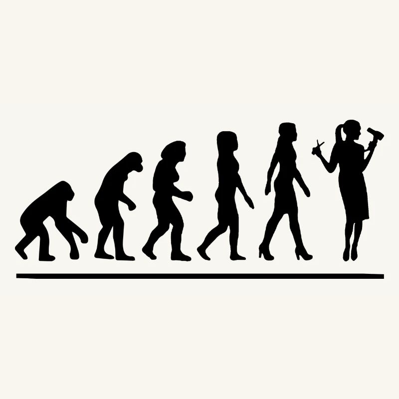 Évolution coiffeuse / cadeau humour coiffeuse