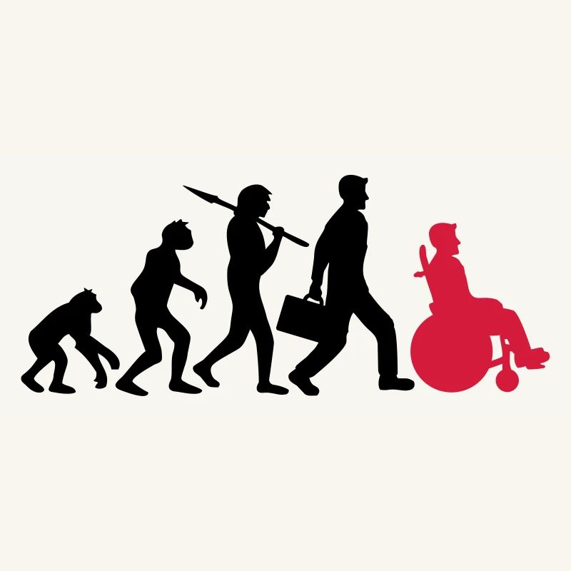 evolution rollstuhl entwicklung silhouette behinde