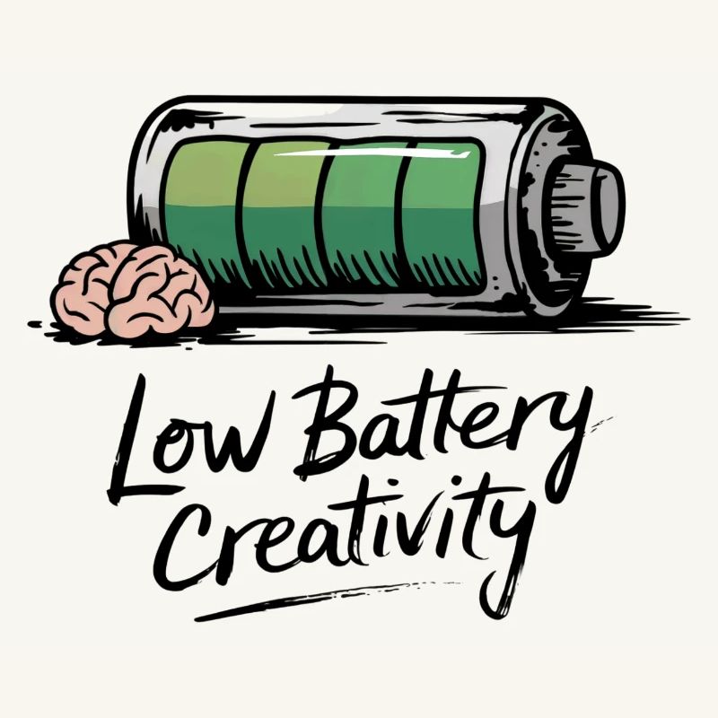 Creative humor – battery empty, ideas gone