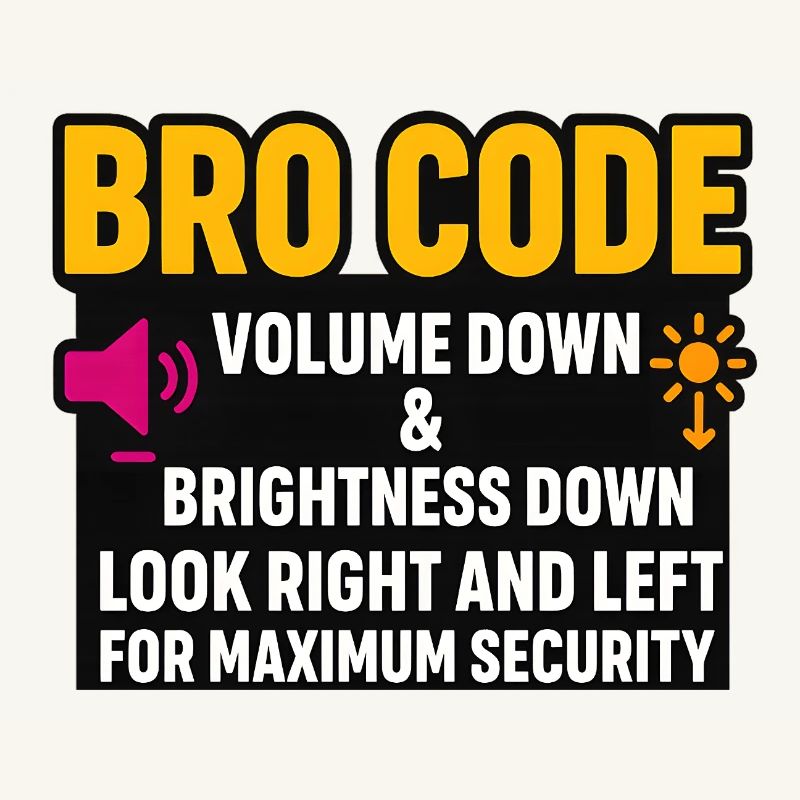 Bro Code Volume Down Look Right Left, Funny 