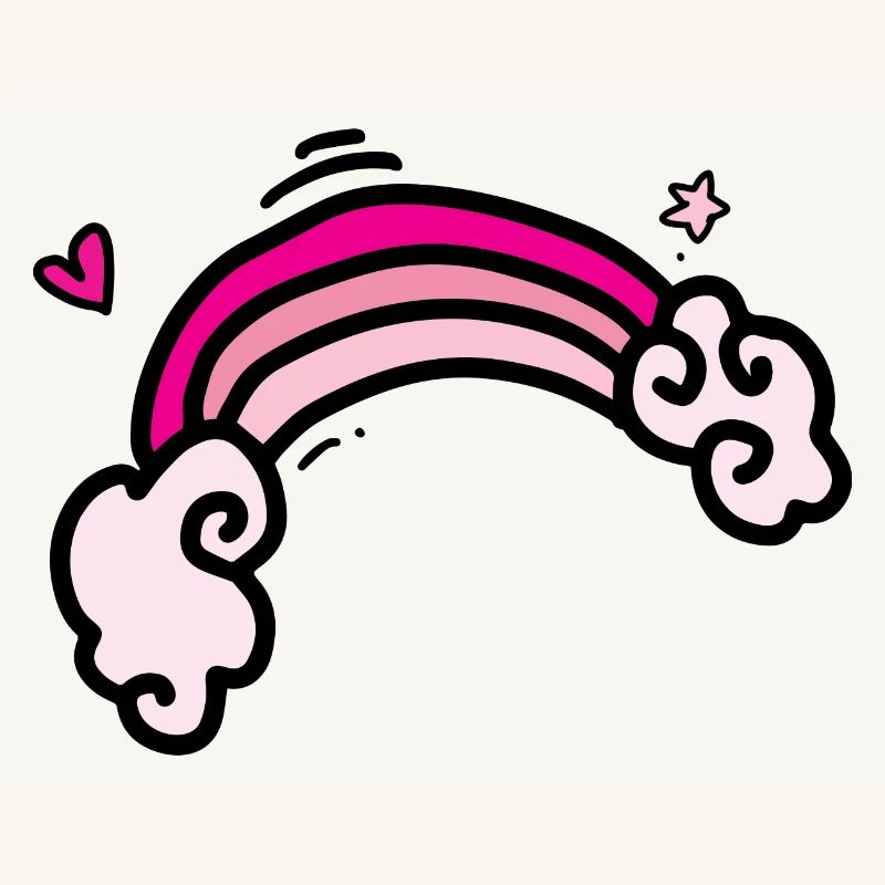 Pastel Pink Rainbow Clouds