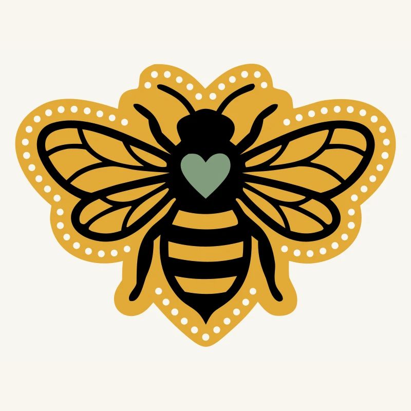 Bee Heart Beekeeping Nature Conservation Boho Mandala