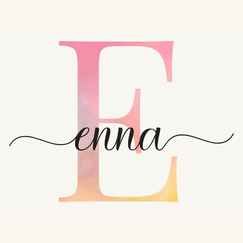 E| Monogramme | Nom | EnnaAquarelle