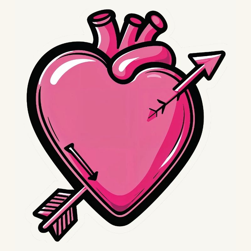 Heart Arrow Comic Pink