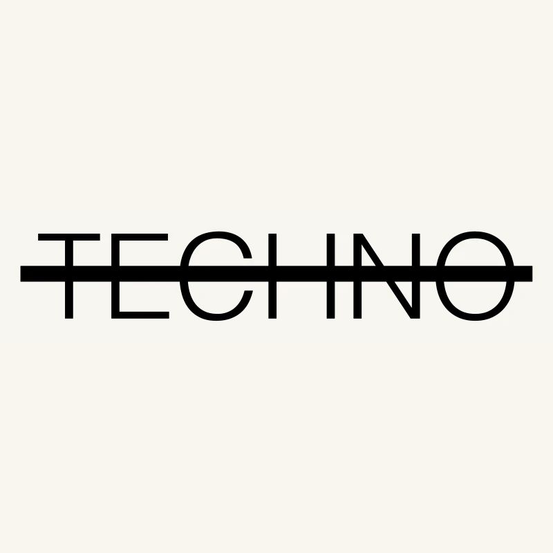 T-shirt with Techno inscription Techno minimal gift
