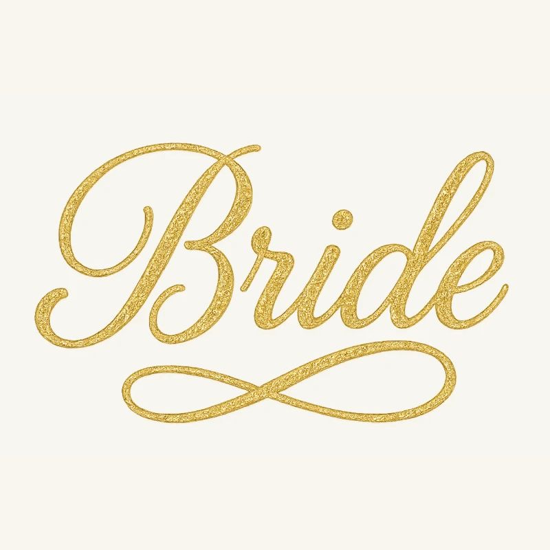 Conception élégante de script de mariée en or