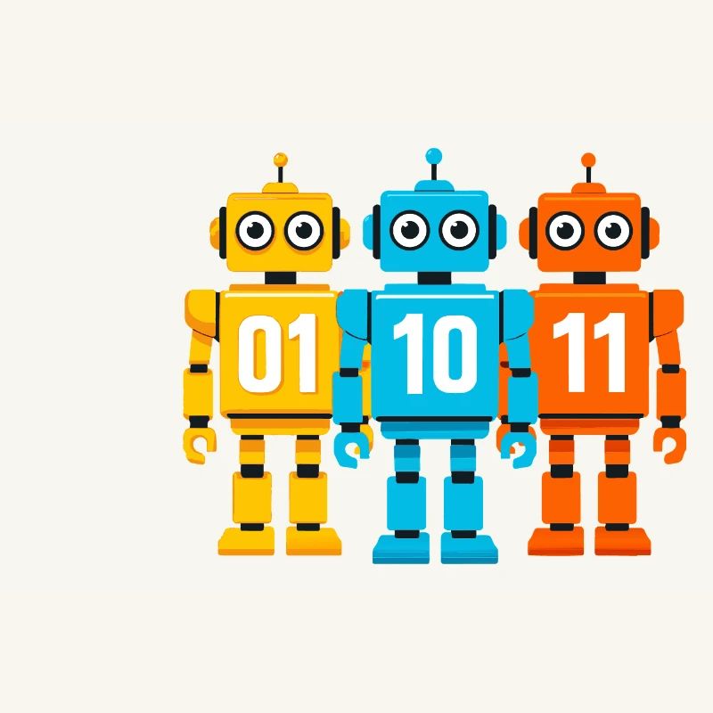Robot 01 10 11 – Conception Sci-Fi Binaire
