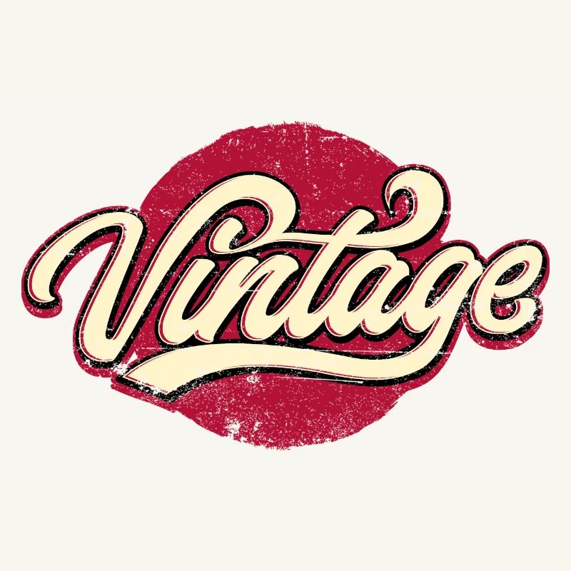 Vintage Script on Bold Red Circle