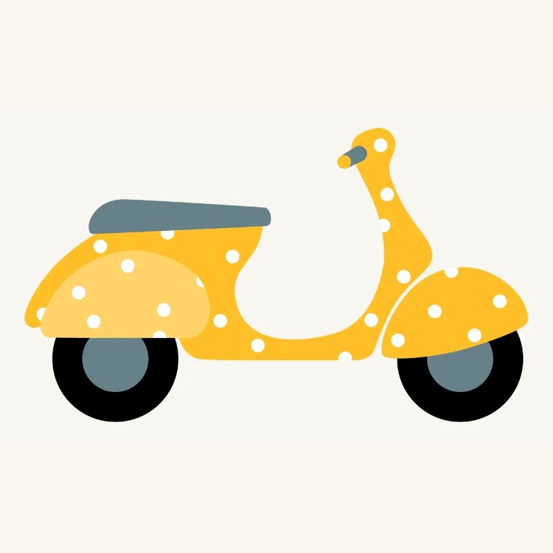 Scooter Dots Yellow Pattern Points Holiday Summer Fun