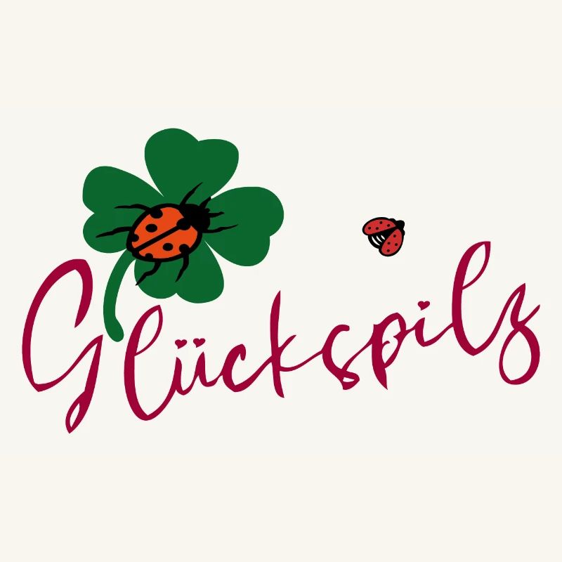 Lucky mushroom, cloverleaf, ladybug