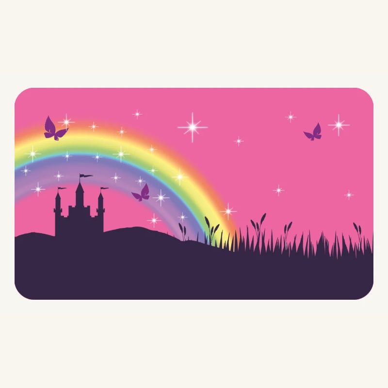 Märchenschloss mit Regenbogen und Sternchen 