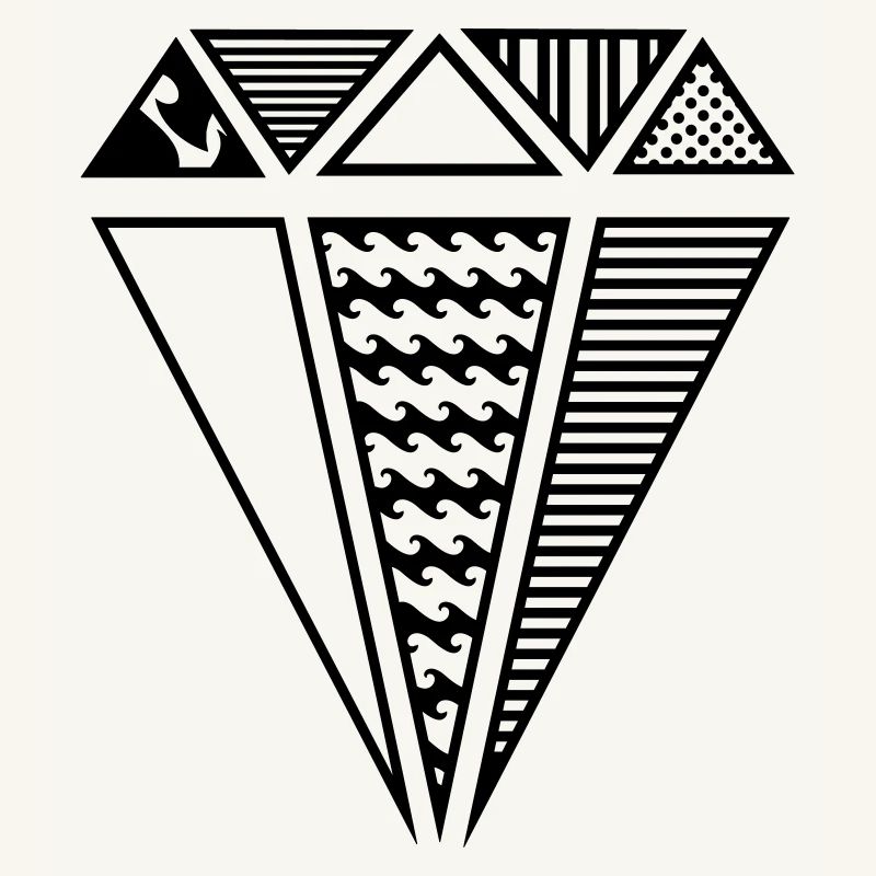Une forme de diamant avec des motifs différents