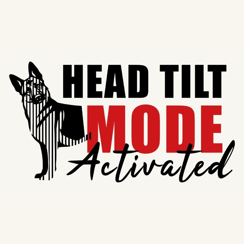 Schäfi Silhouette - Head Tilt linear Schäferhund