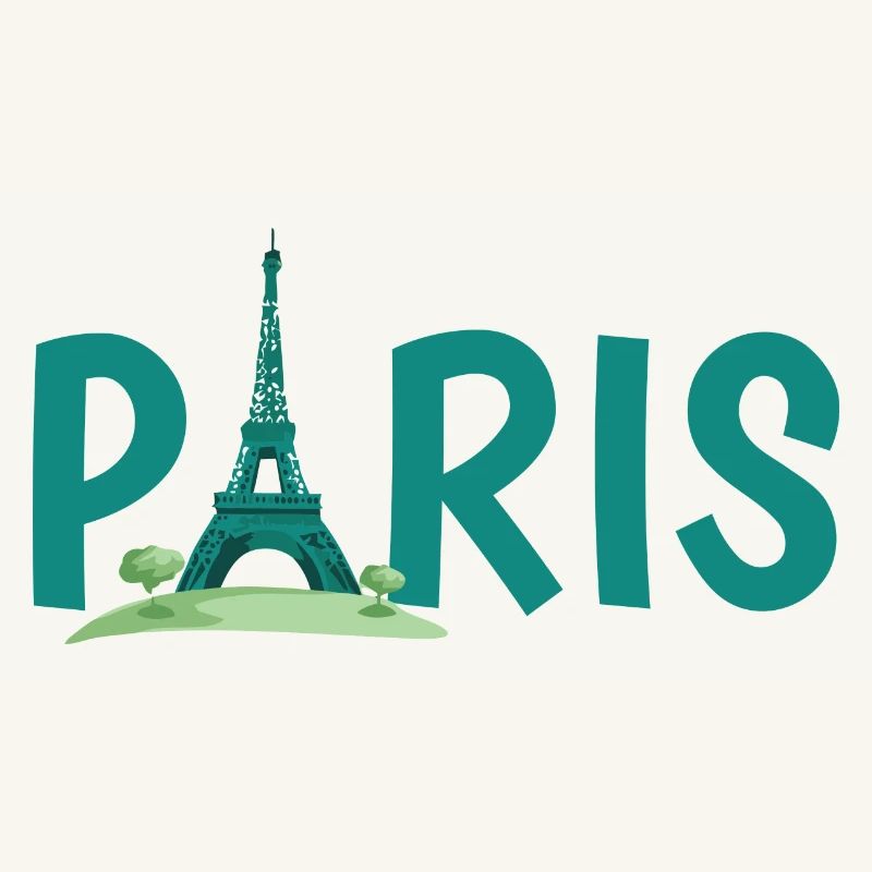 Paris Skyline with Eiffel Tower Illustration