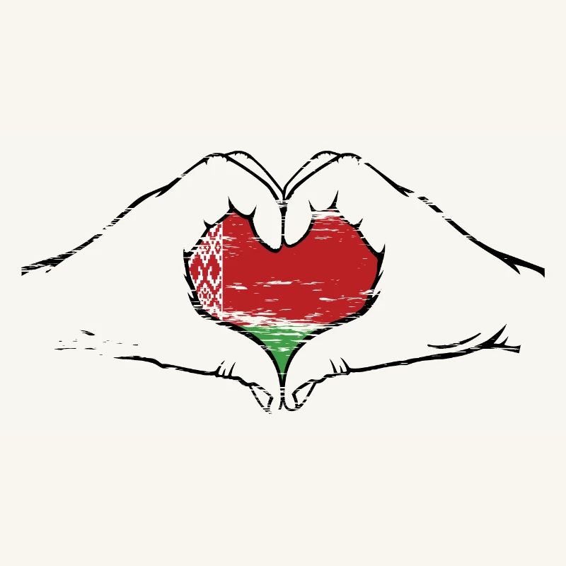 Drapeau de la Biélorussie forme de coeur utilisé