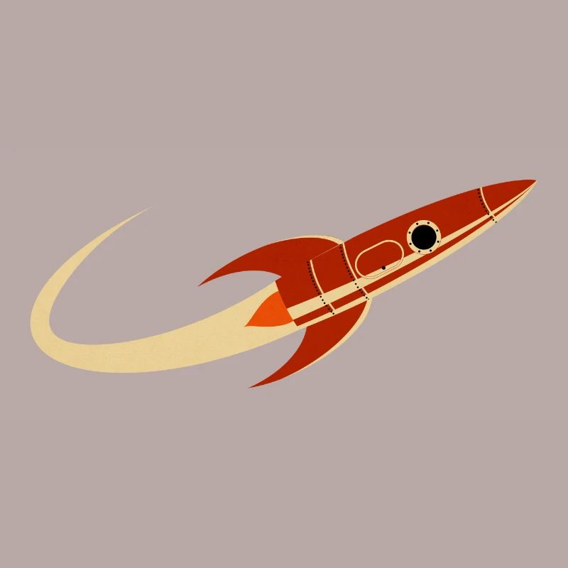Fusée spatiale rouge