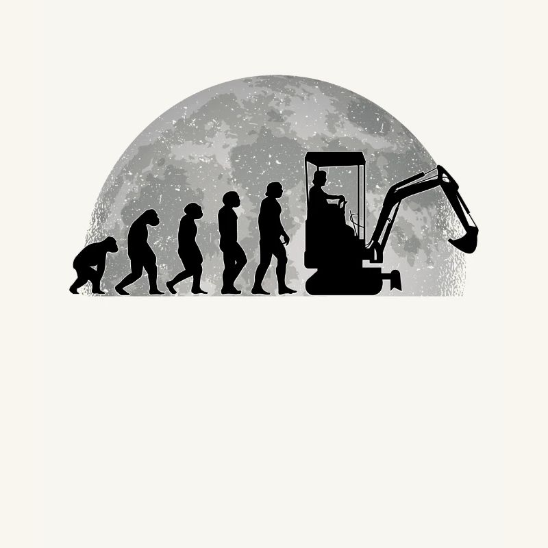 Baggerführer Bagger Evolution Mond Baggerfahrer