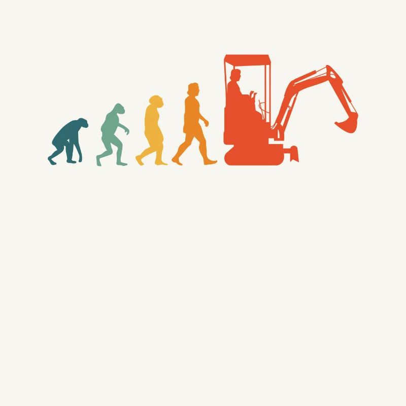 Baggerführer Evolution Retro Bagger Baggerfahrer