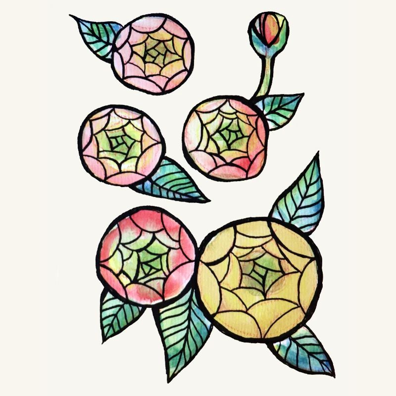 Buntglas-Bloom-Trio