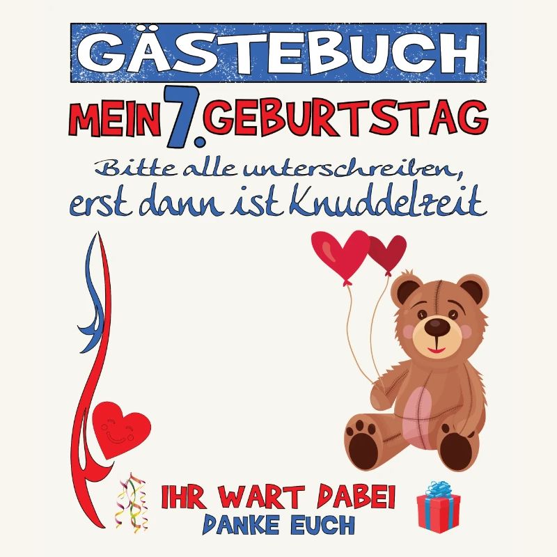 7. Geburtstag Junge & Mädchen Gästebuch