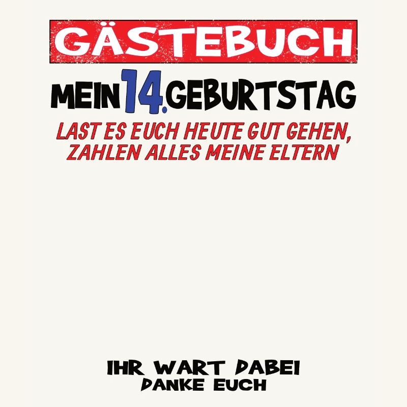 14. Geburtstag Mädchen & Junge Gästebuch