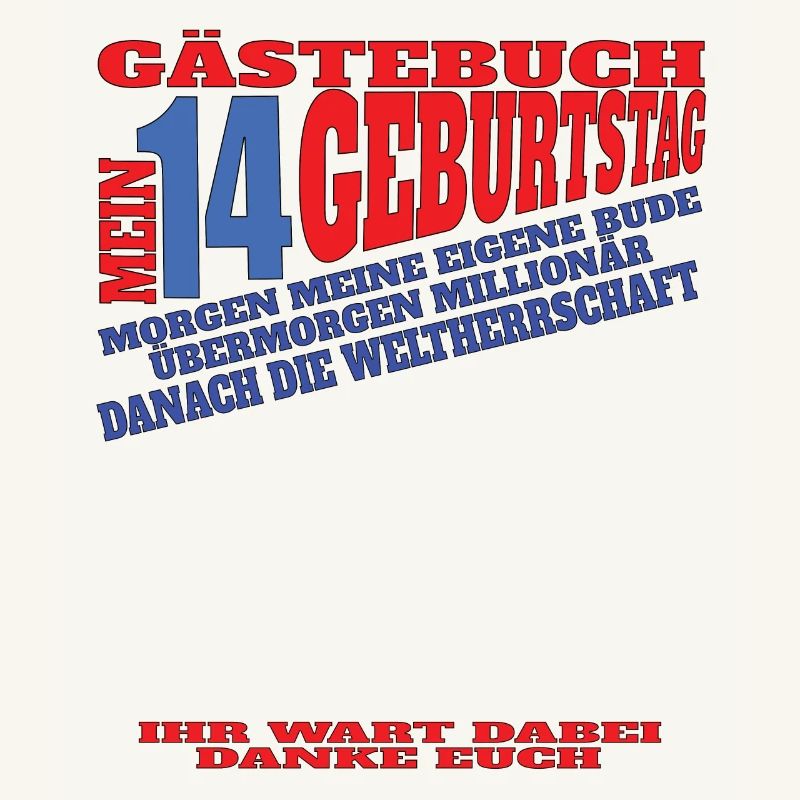 14. Geburtstag Mädchen & Junge Gästebuch