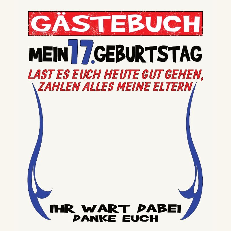 17. Geburtstag Mädchen & Junge Gästebuch