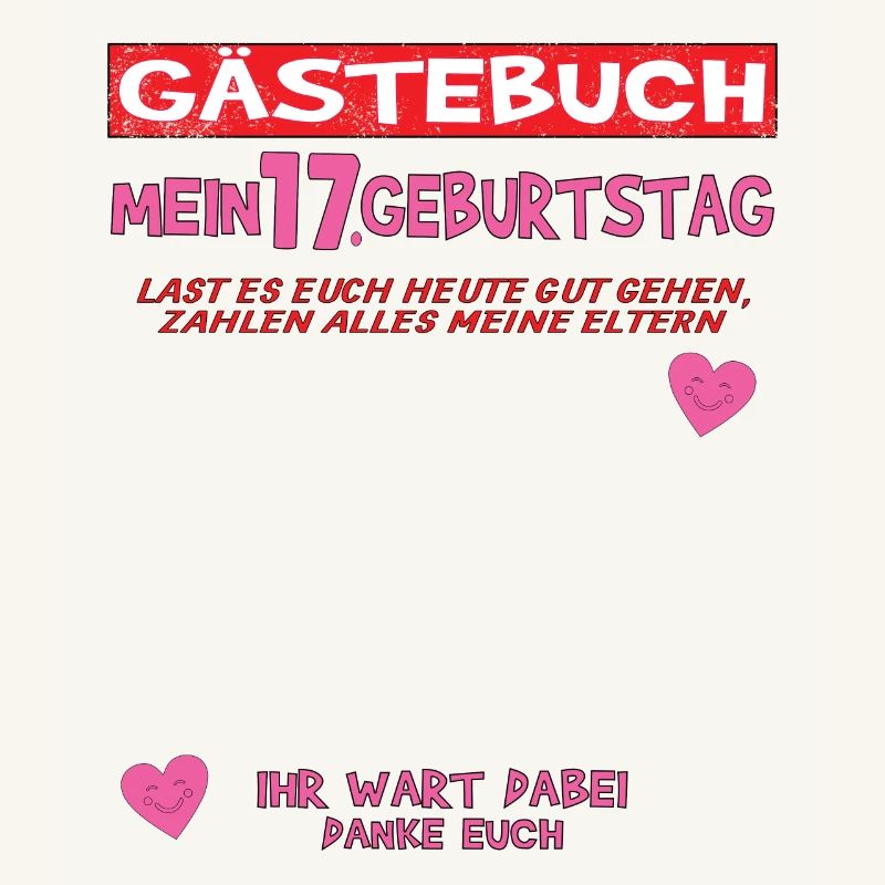 17. Geburtstag Mädchen & Junge Gästebuch