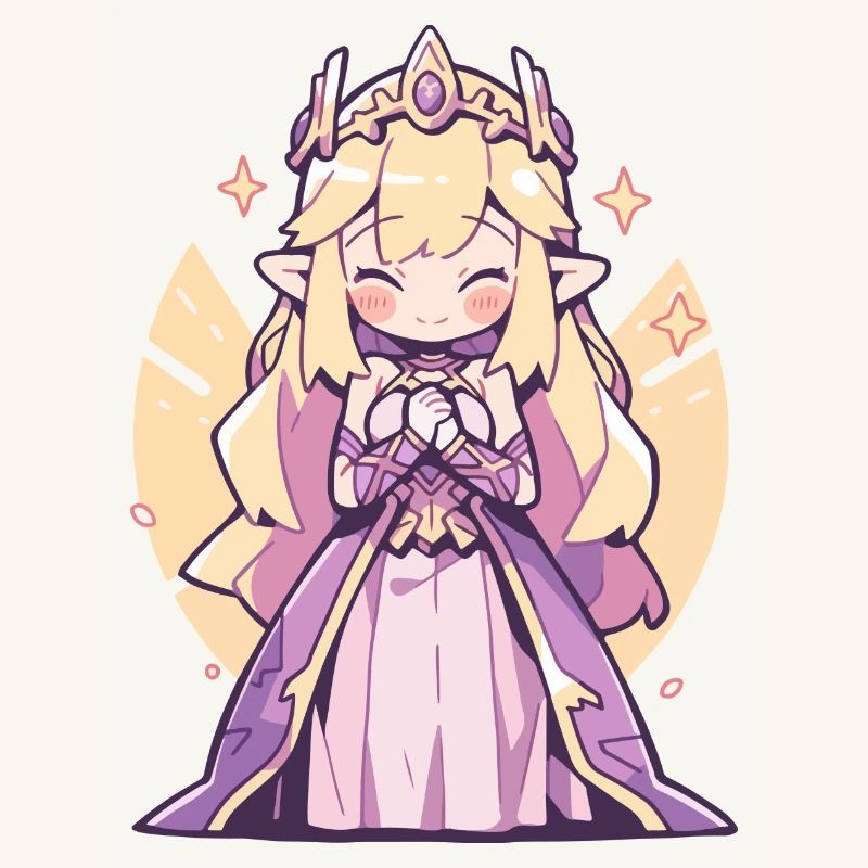 Princesse Chibi mignonne - Conception de conte de fées mignon