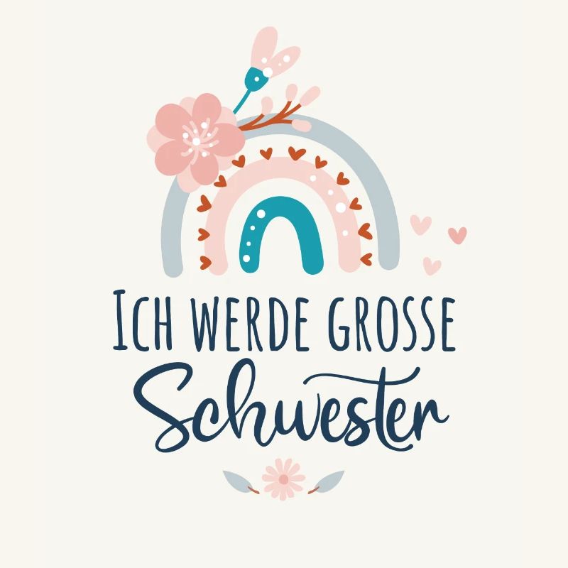 Ich werde große Schwester 2025 Regenbogen Mädchen