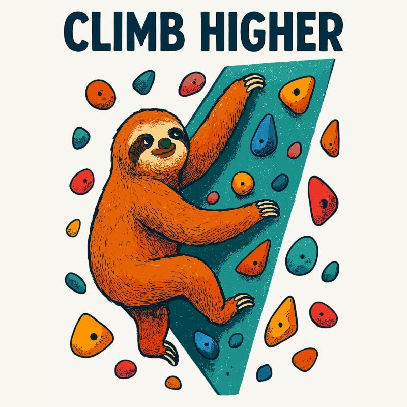 Bouldering Sloth Climbing Gift