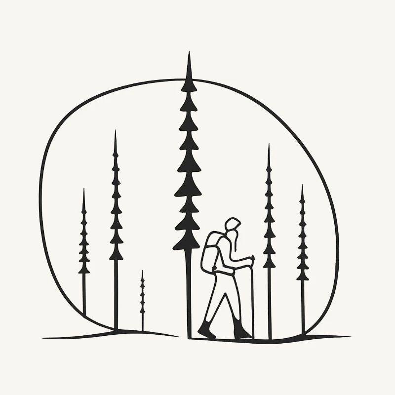 Waldwanderer Silhouette geschenkidee freunde 