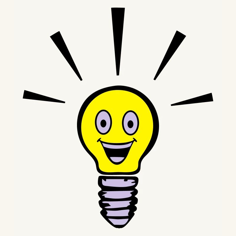 Light bulb with smiley - big idea