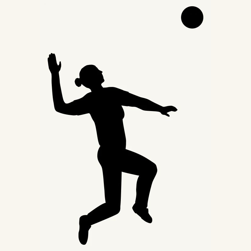 Graceful Volleyball Jump Black