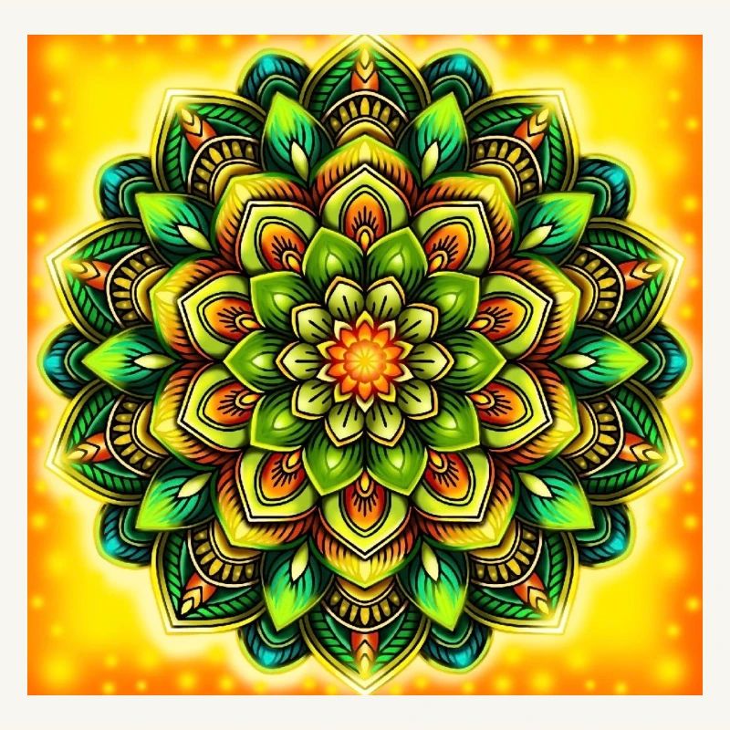 Leuchtendes Mandala-Blütenmuster