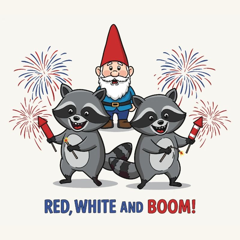 Waschbären-Feuerwerksparty zum 4. Juli
