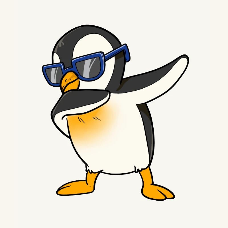 Pingouin cool dab pôle sud dance float step