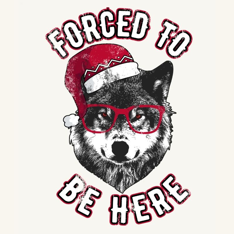 Forced to be here - Grumpy Christmas Wolf