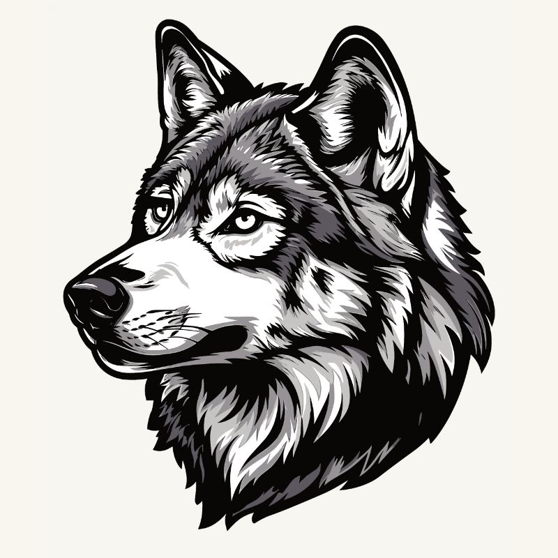 Husky oder Wolf Hund