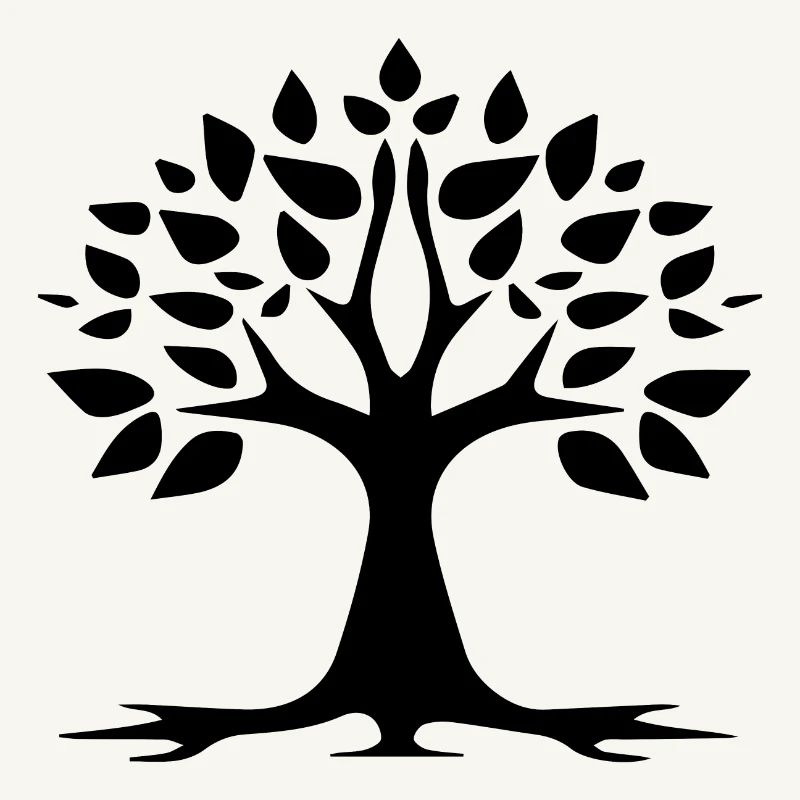 Stylized Tree Simple Tattoo Logo