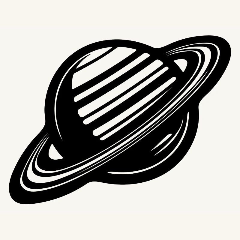 Ringed planet with ring system in the solar system